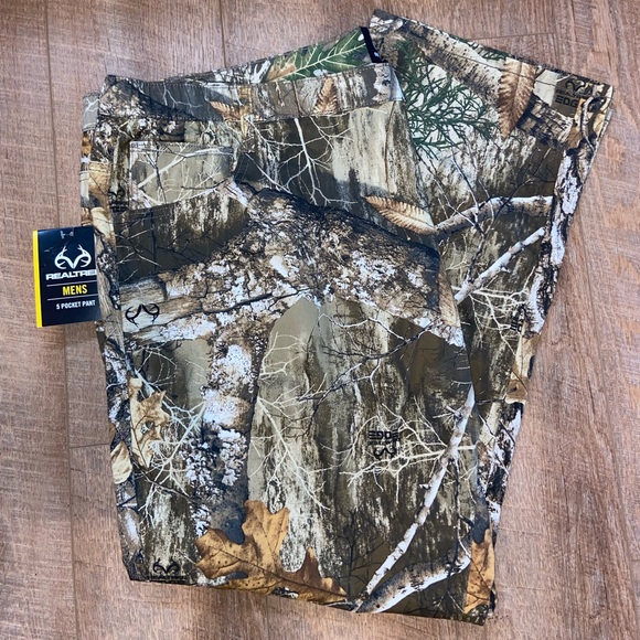 Real tree Edge Camo Men's Pants 5 Pocket Flex Jeans Deer Hunting NEW Multi SZ - Picture 11 of 11